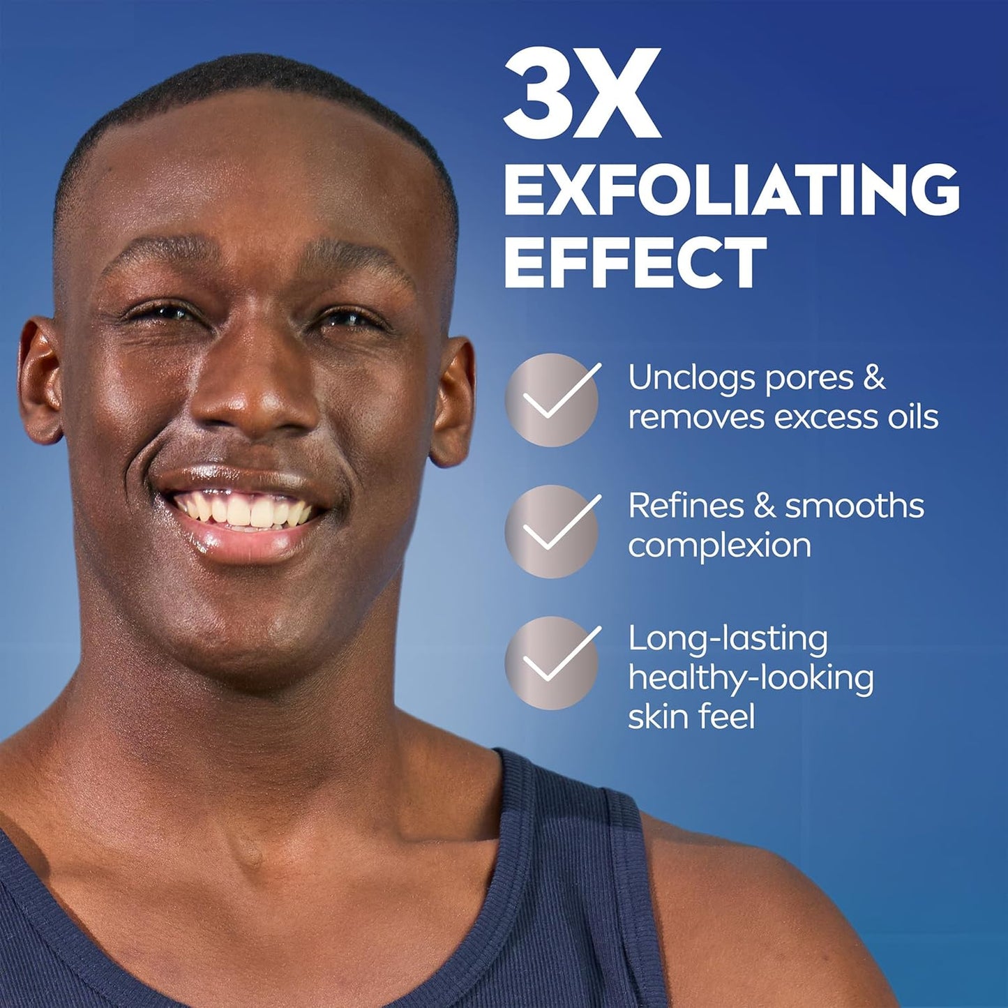 NIVEA MEN Maximum Hydration Face Scrub – Neutral-Toned Shower Staple for an Uncluttered Bathroom