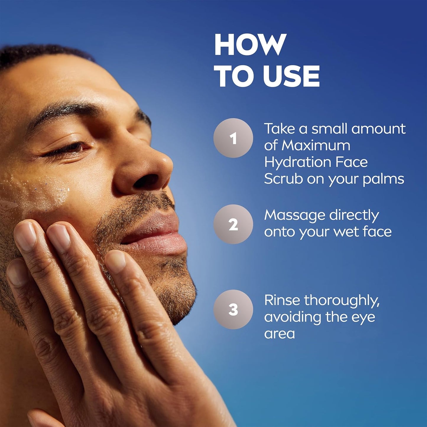 NIVEA MEN Maximum Hydration Face Scrub – Neutral-Toned Shower Staple for an Uncluttered Bathroom