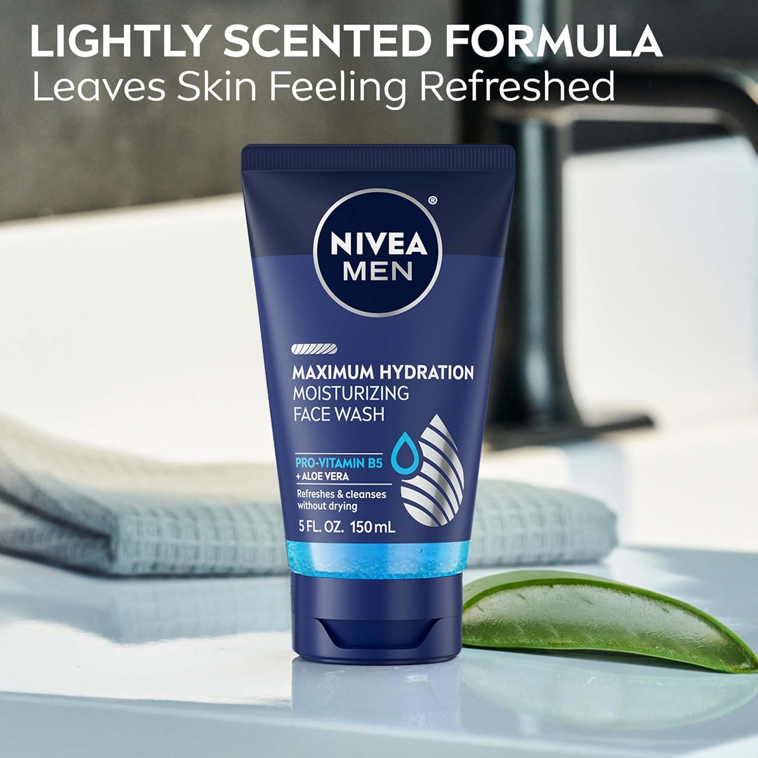 NIVEA MEN Maximum Hydration Face Wash – Calming Post-Workout Face Cleanser with Provitamin B5 for a Mindful Grooming Routine