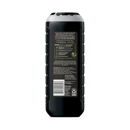 NIVEA MEN Real Madrid Charcoal 3-in-1 Shower Gel – Calming Vanilla Bourbon Self-Care Ritual After the Game