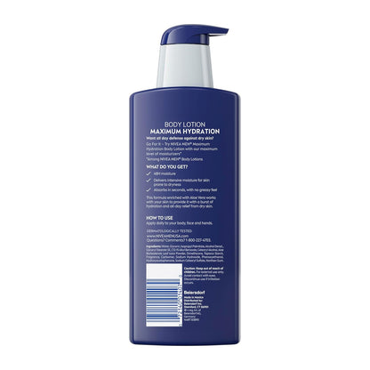 NIVEA MEN Real Madrid Moisturizer – Clutter-Free Vanity Lotion for Men, Clean Pump Bottle with 48-Hour Aloe Vera Hydration