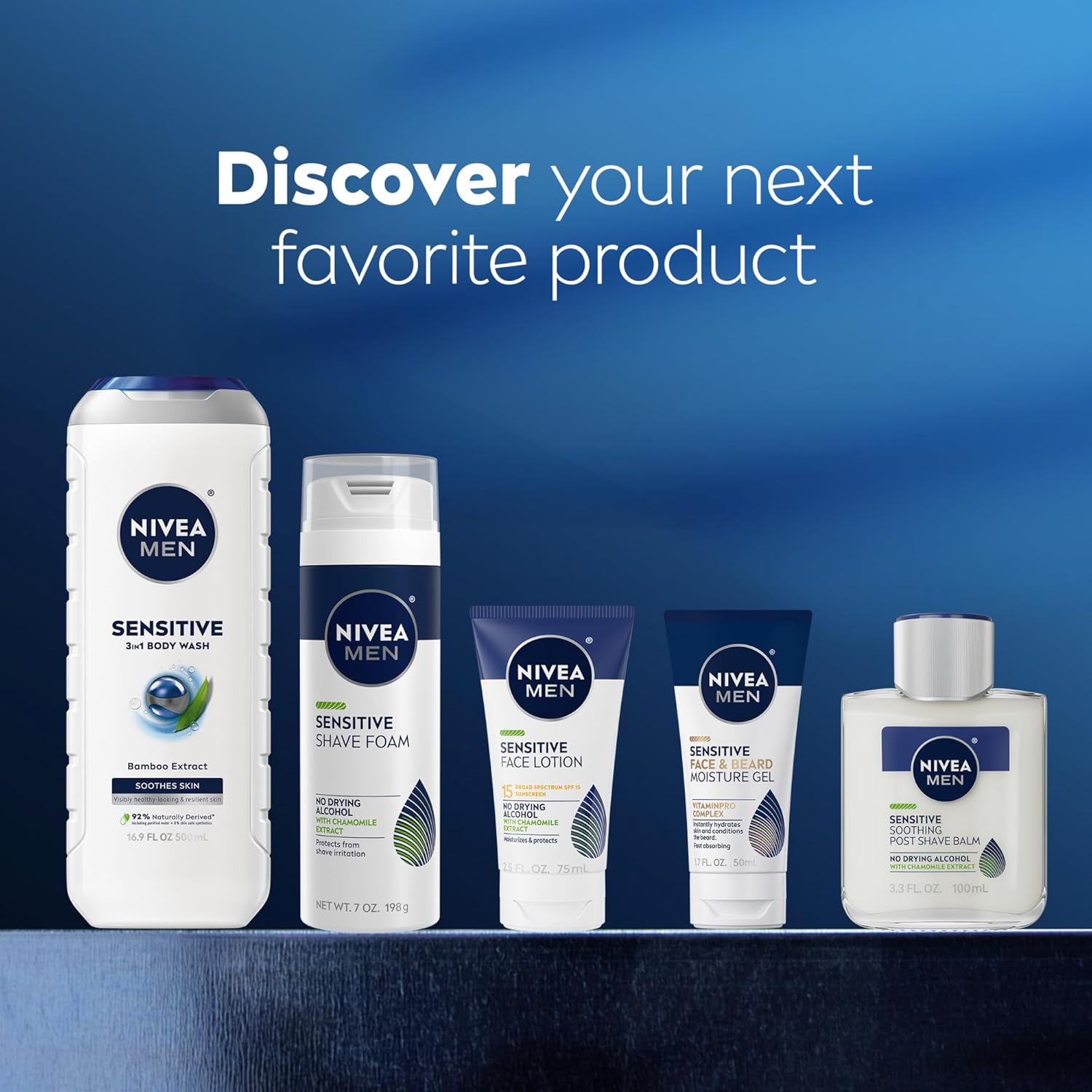NIVEA MEN Sensitive Bamboo Body Wash – Mindful Self-Care Shower Gel for Men with Sensitive Skin