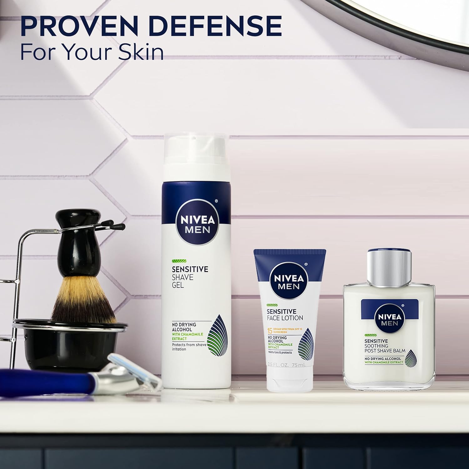 NIVEA MEN Sensitive Lotion SPF 15 – Travel Size Sunscreen Moisturizer for the Running Trail and Gym Bag