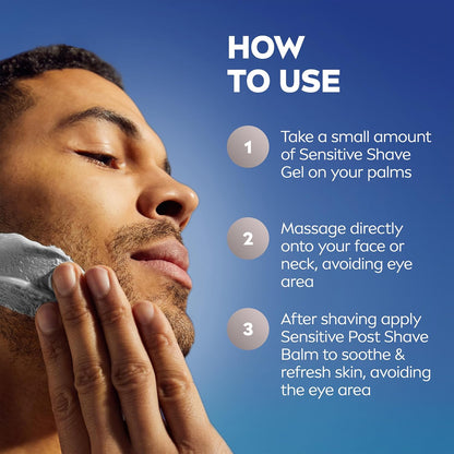 NIVEA MEN Sensitive Shave Gel – Soothing Wet Shave Experience for Sensitive Skin with Chamomile and Vitamin E, 7 Oz, 3 Pack