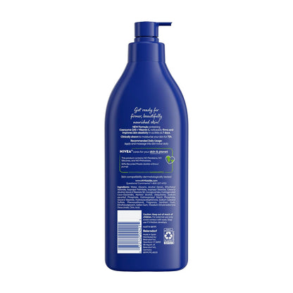 NIVEA Nourishing Body Lotion with Vitamin C – Post-Shower Mindfulness Moment, 72-Hour Deep Moisture, 16.9 Fl Oz