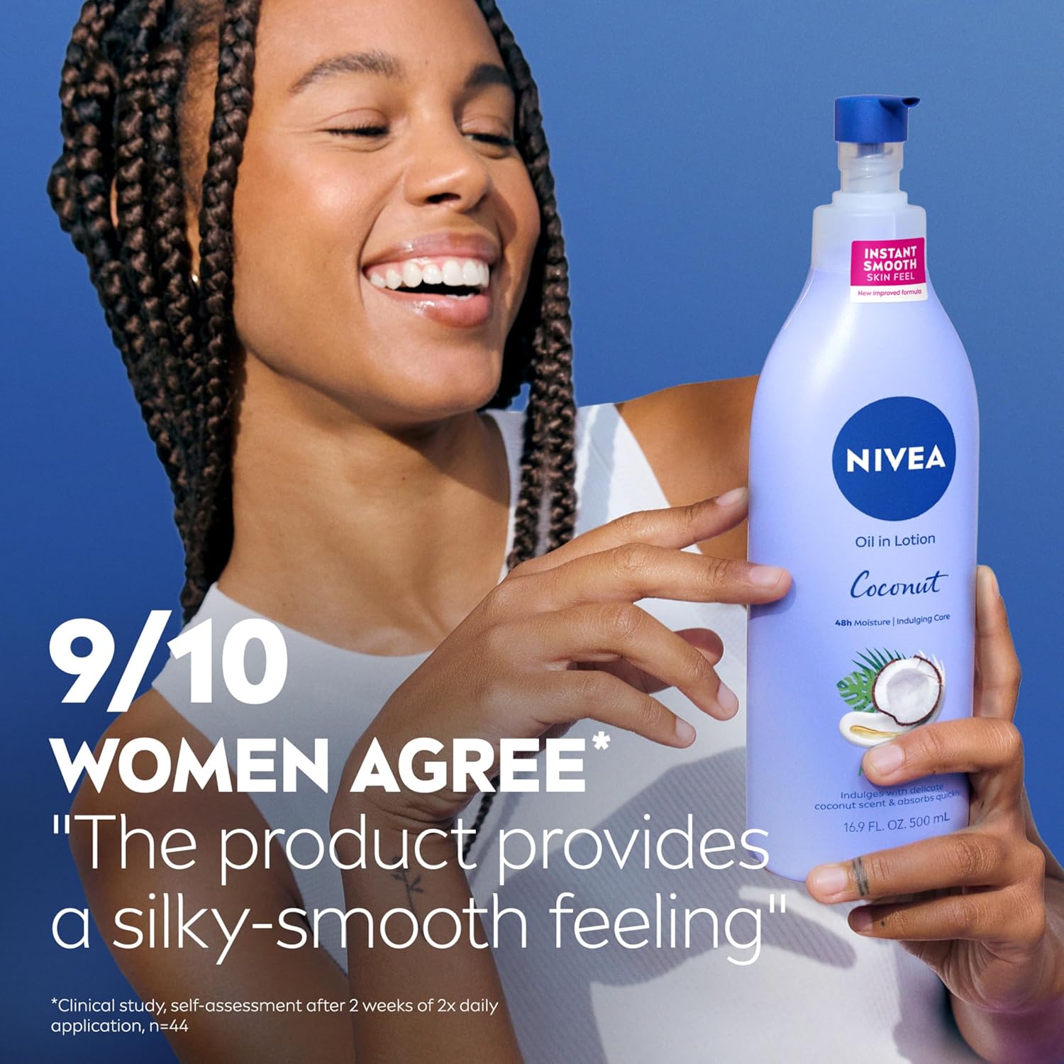 NIVEA Oil Infused Coconut and Monoi Body Lotion – Long-Lasting Fragrance Lotion for Meditation Spaces
