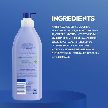 NIVEA Oil Infused Vanilla and Almond Oil Body Lotion – Elevated Gift-Worthy Moisturizer for the Refined Home, Pack of 3 Vanilla and Almond Body Lotion