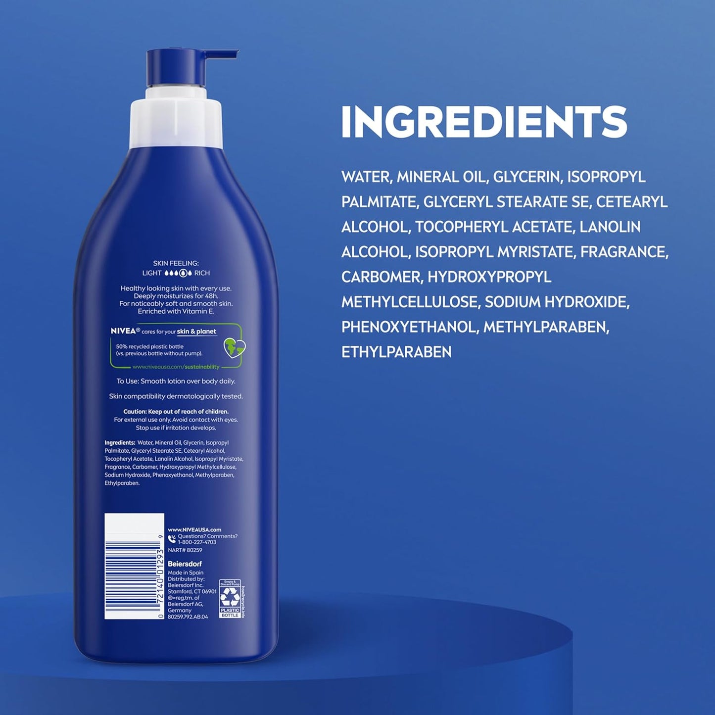 NIVEA Original Moisture Body Lotion with Vitamin E – Post-Shower Wind-Down Hydration for Soft, Healthy Skin, 16.9 Fl Oz