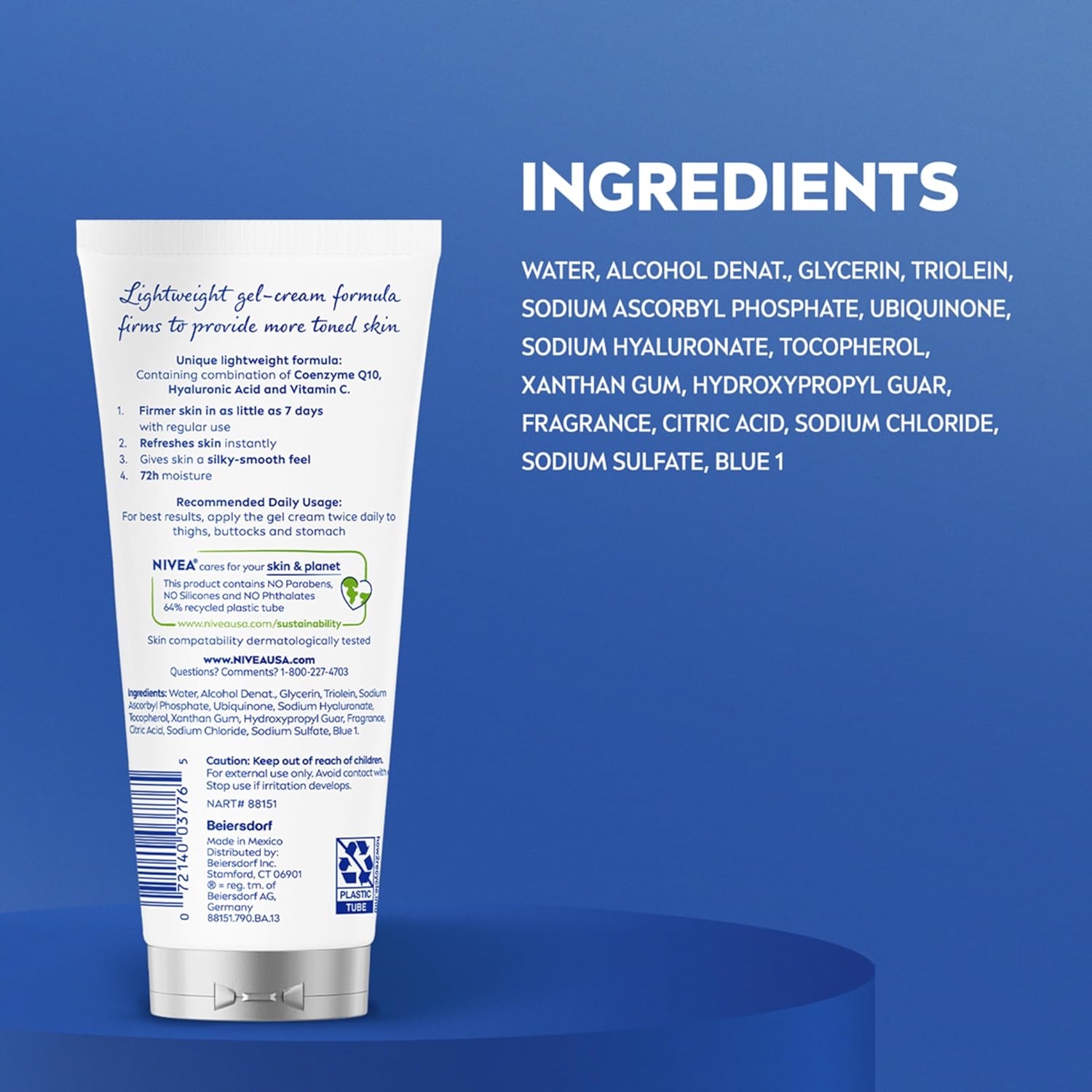 NIVEA Skin Firming Body Gel Cream – Paraben-Free Silicone-Free Design for a Simple Intentional Skincare Shelf