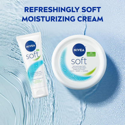 NIVEA Soft Cream – Nightly Wind-Down Face and Hand Moisturizer for Bedroom Vanities, 6.8 Oz