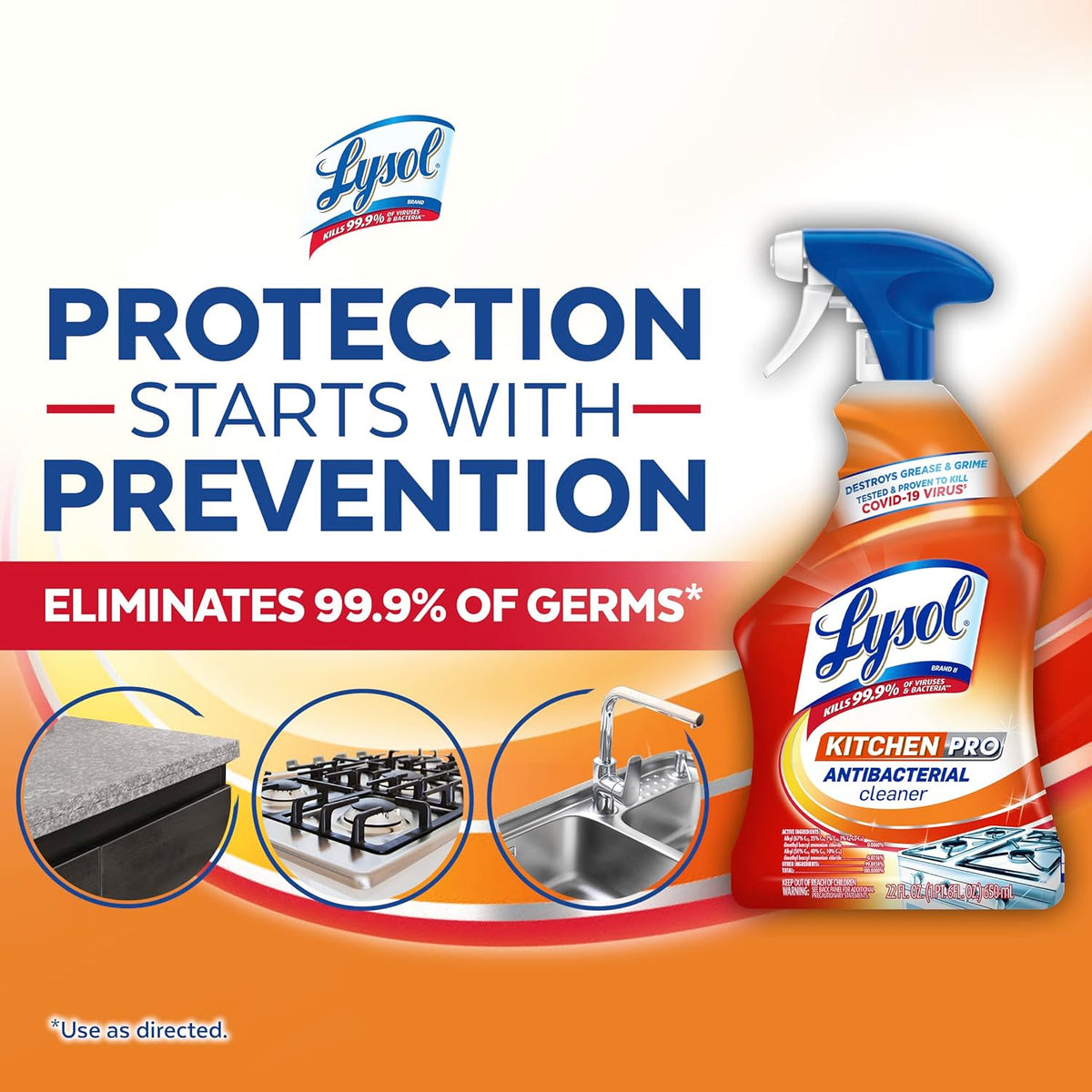 no-harsh-residue formulation safe for highchairs and food-contact surfaces when rinsed with potable water