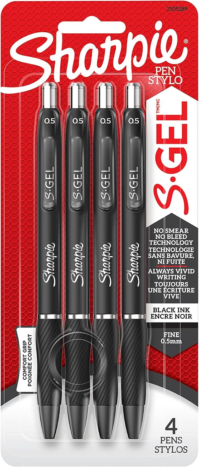 no-smear, no-bleed gel ink technology