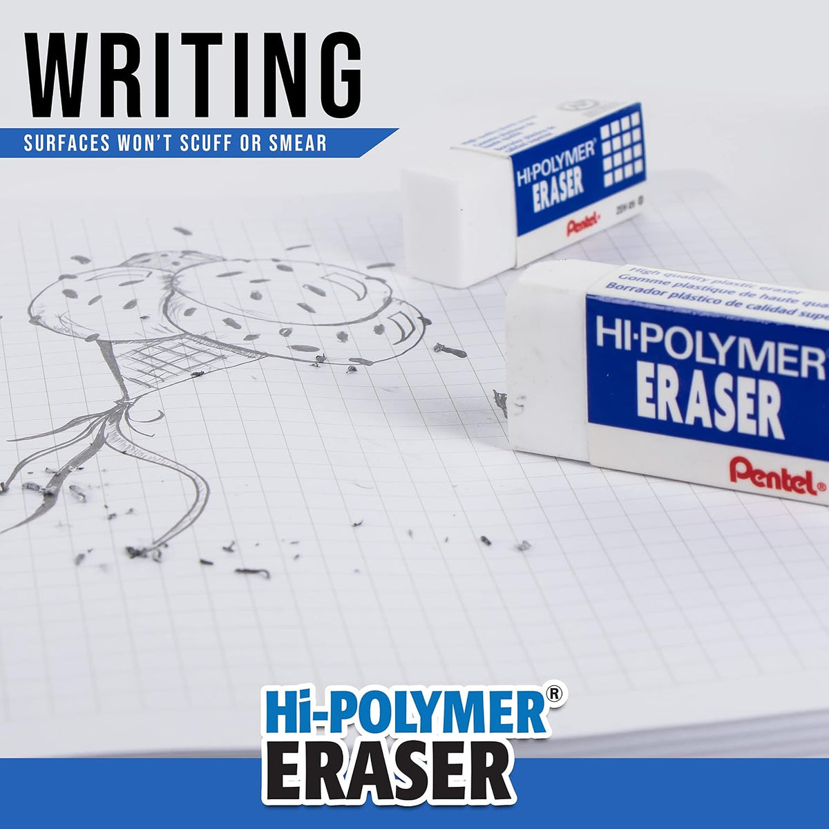 no-smudge, no-tear, no-ghosting erasing performance