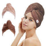 M-bestl Hair Drying Towel Wrap – Friendship Gift for Travel Lovers, Lightweight Quick-Dry Microfiber Turban Two-Pack