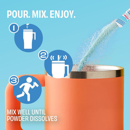 non-carbonated powder that dissolves instantly when shaken in a water bottle