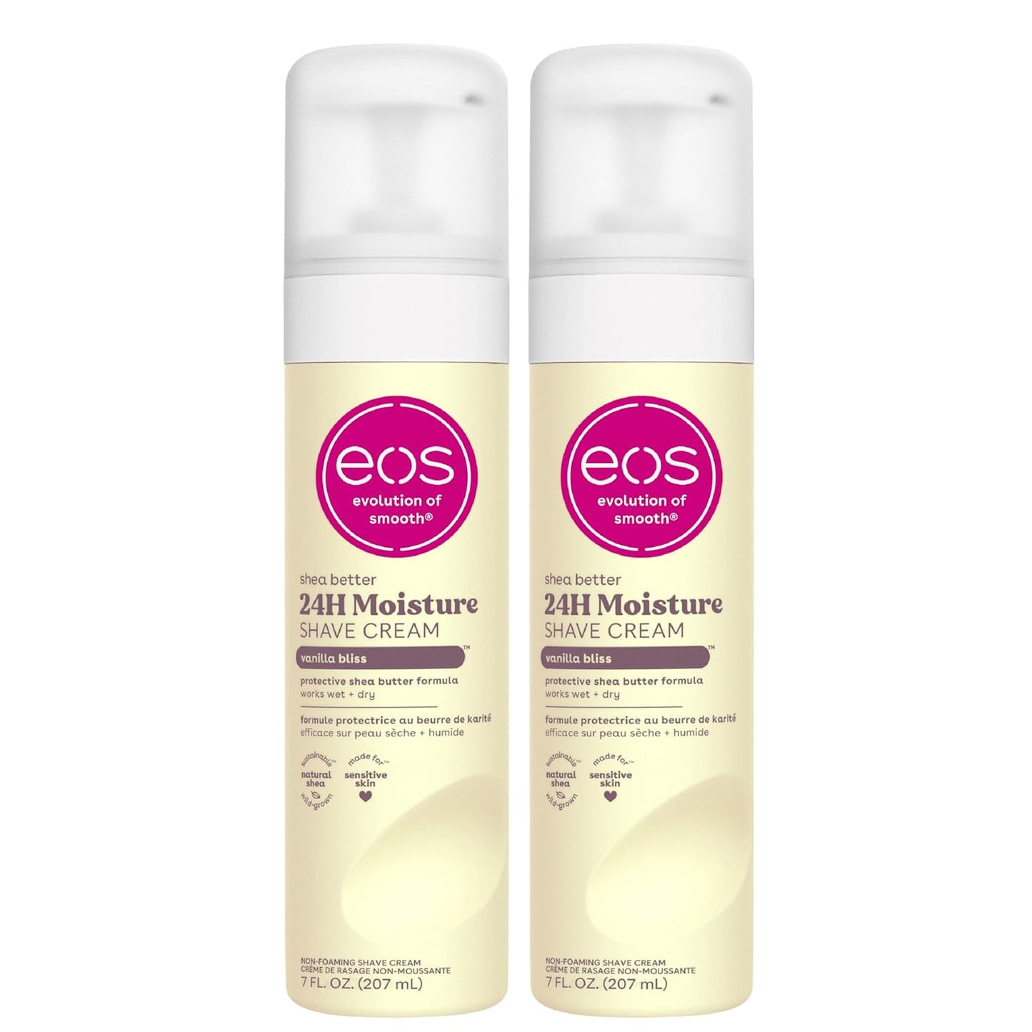 non-foaming cream formula with 100% natural shea butter, shea oil, and soothing aloe vera