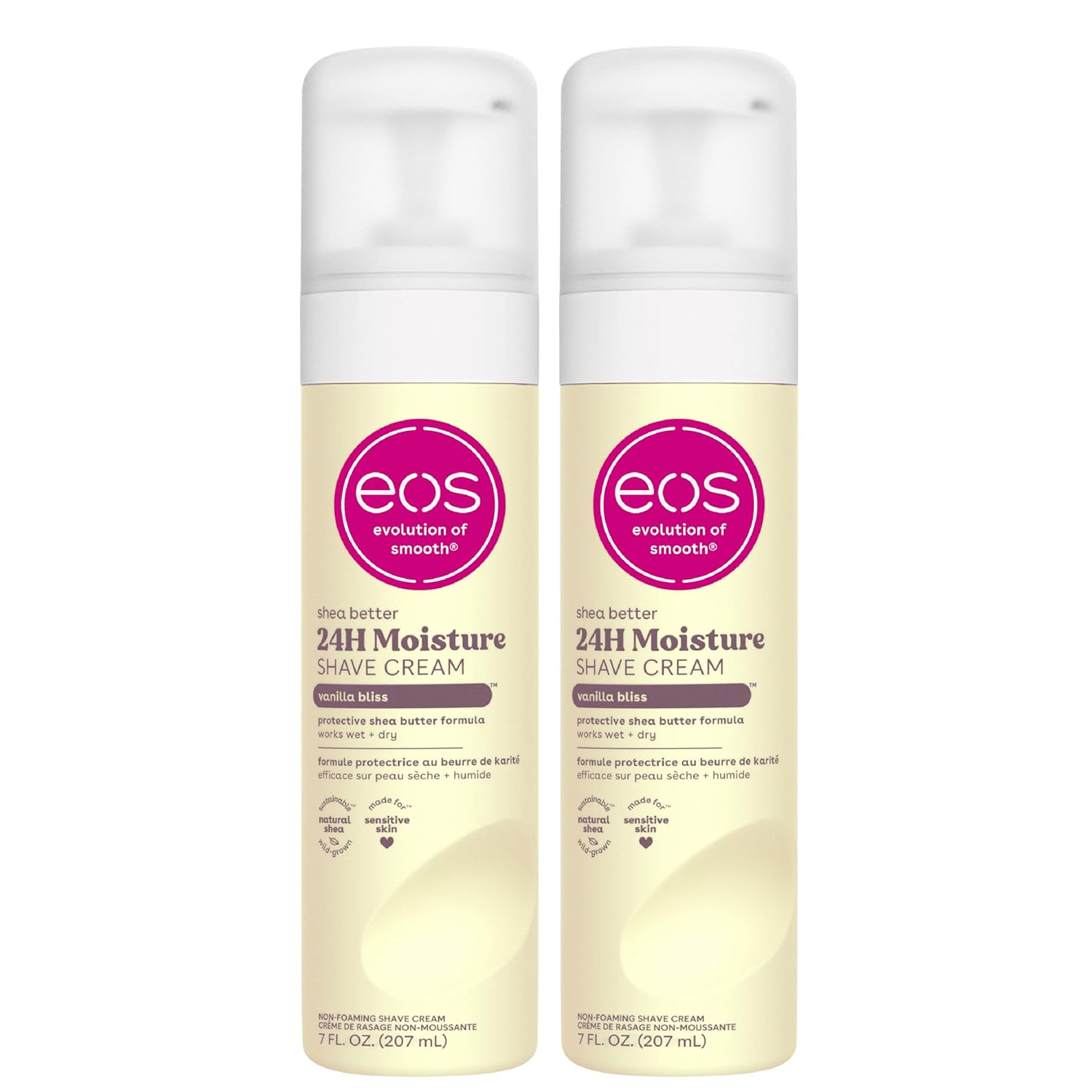 non-foaming cream formula with 100% natural shea butter, shea oil, and soothing aloe vera