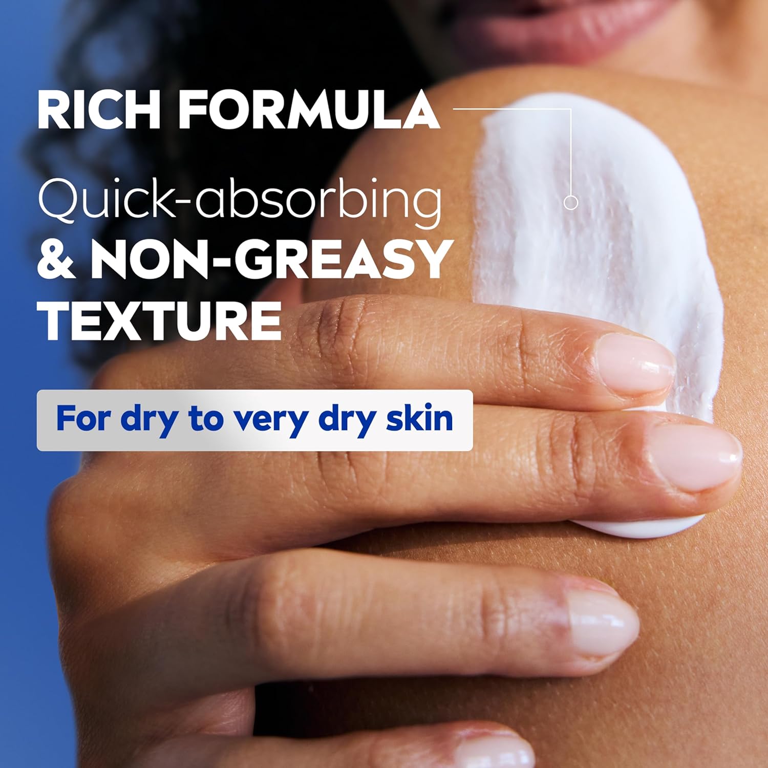 non-greasy, fast-absorbing lotion texture