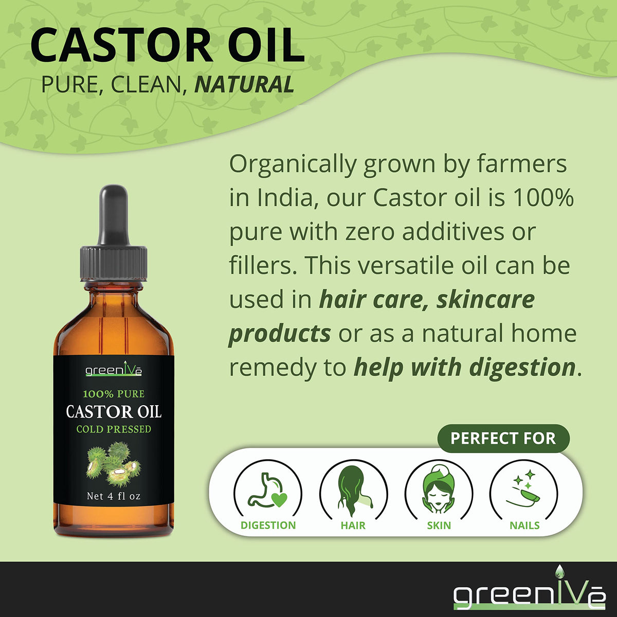 non-greasy, fast-absorbing viscous formula suitable for face, body, hair, and nails