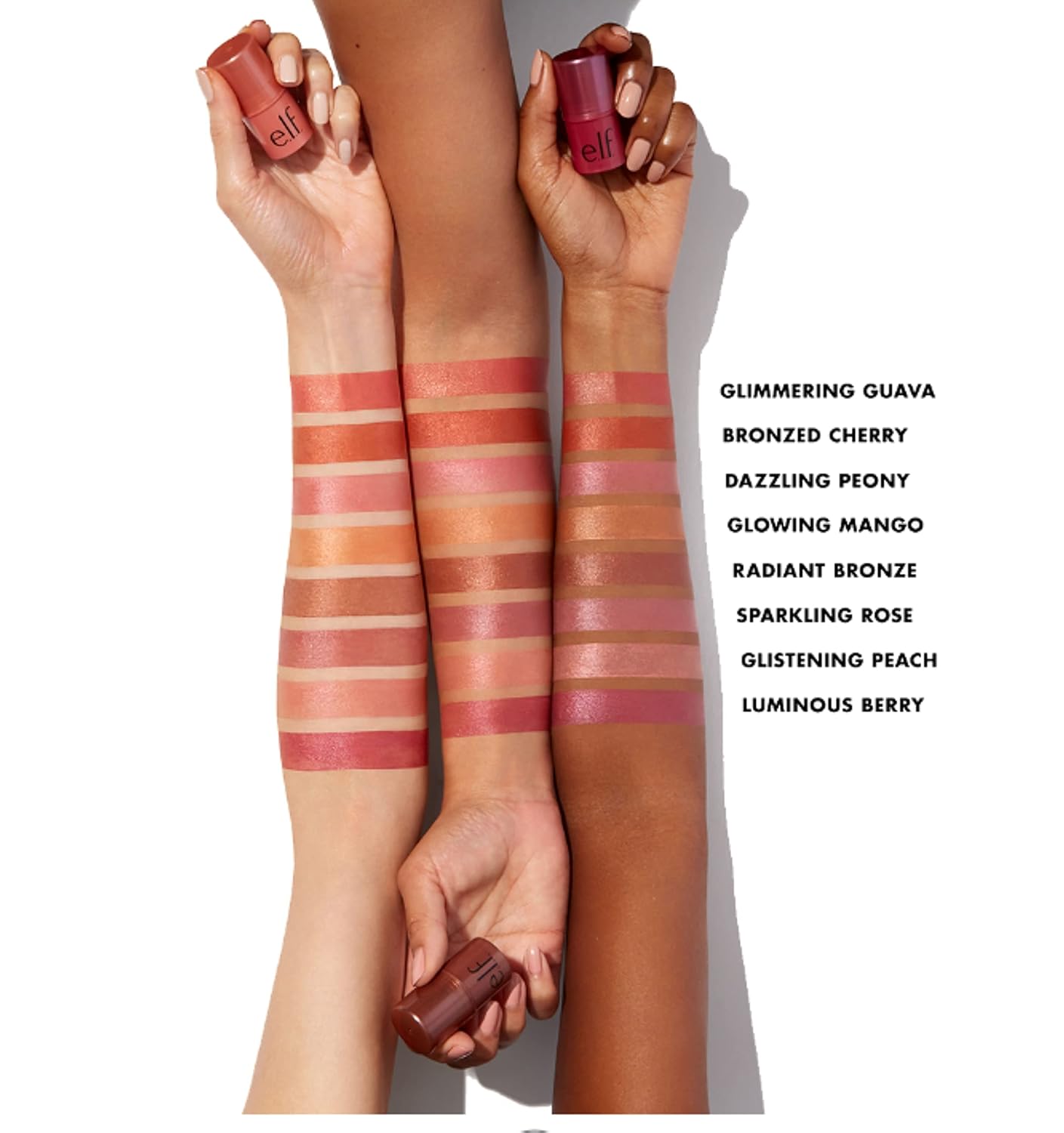 non-greasy, lightweight, blendable texture with shimmery finish and full coverage