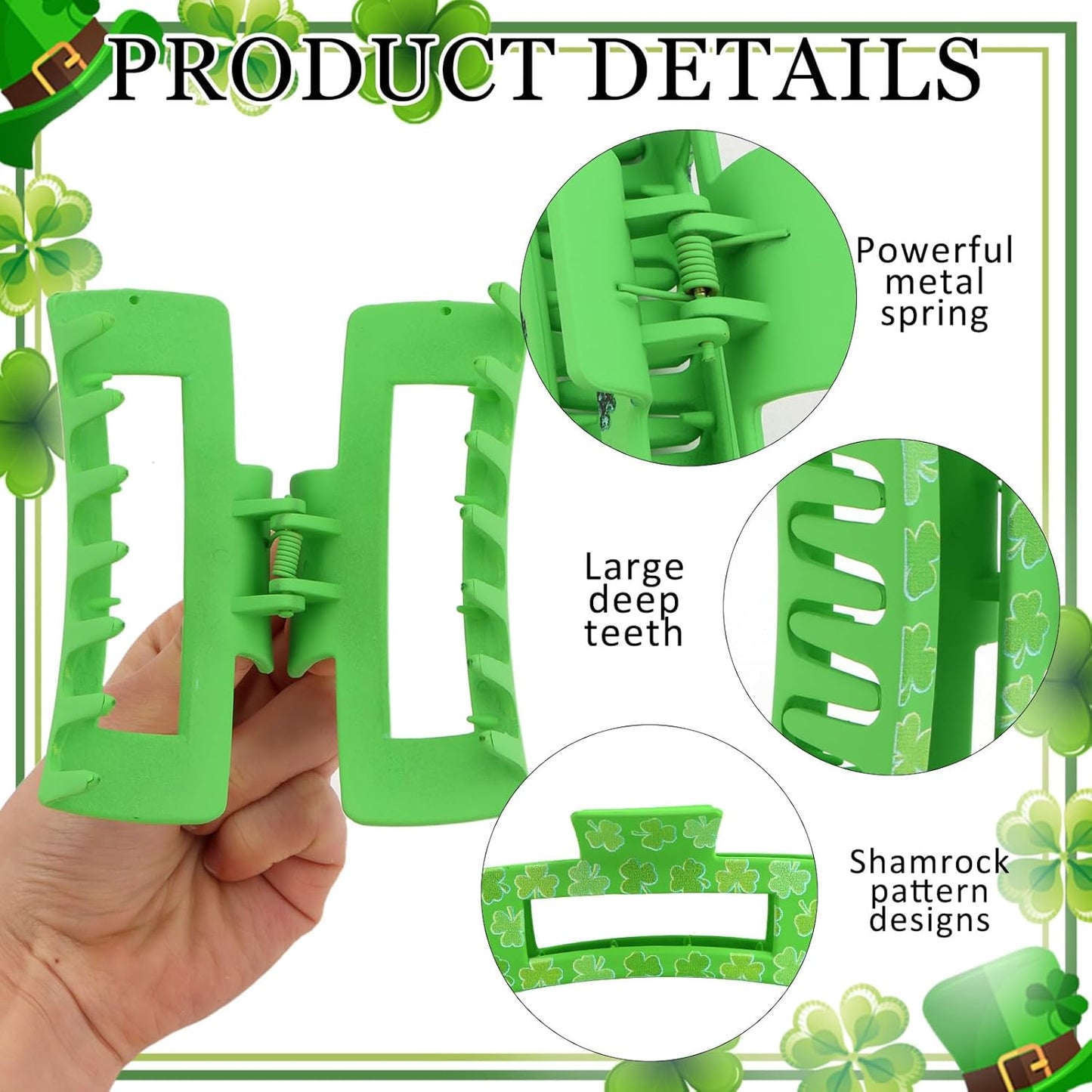 non-slip claw grip with reliable spring mechanism for strong hold