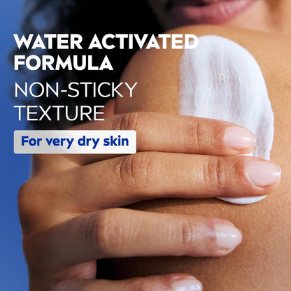 non-sticky, non-greasy finish for immediate post-shower dressing