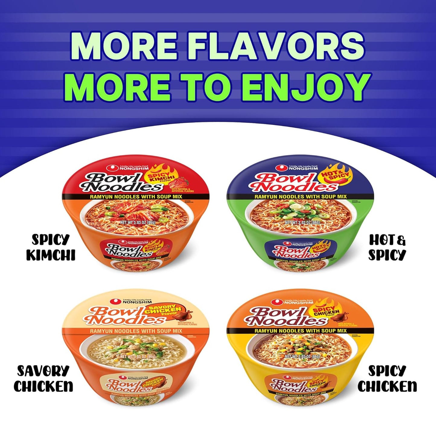 Nongshim Ramen Noodles, Quick Office Desk Lunch Instant Ramen Bowl, Premium Microwavable Korean Noodle Soup