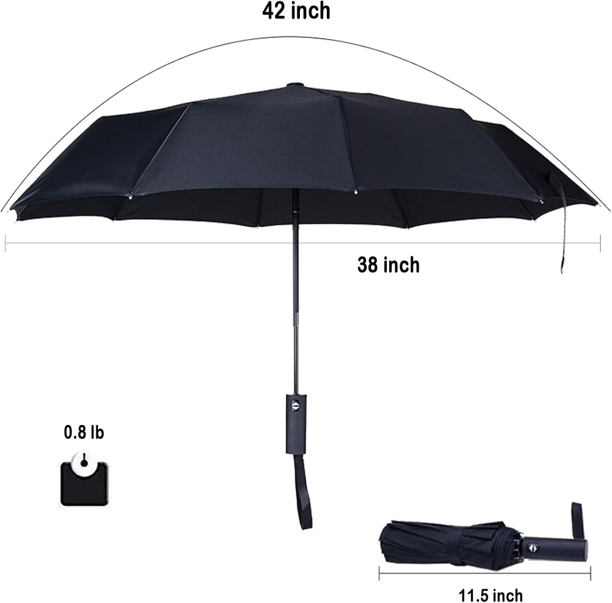 NPCQUN Folding Outdoor Umbrella – Collapsible Rain Cover for Picnic Lawns, Garden Patios, and Rooftop Lounges, Automatic Close