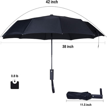 NPCQUN Folding Outdoor Umbrella – Collapsible Rain Cover for Picnic Lawns, Garden Patios, and Rooftop Lounges, Automatic Close