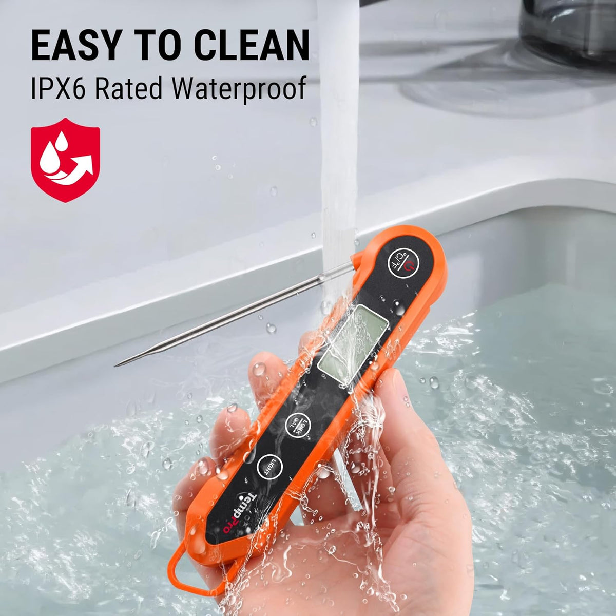 nsf-certified for commercial kitchen use, powered by a single included aaa battery