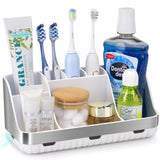 GFWARE Electric Toothbrush Stand – Freestanding Wood-Finish Bathroom Decor Piece for Half-Bath Vanity, Neutral Tones Blend Effortlessly