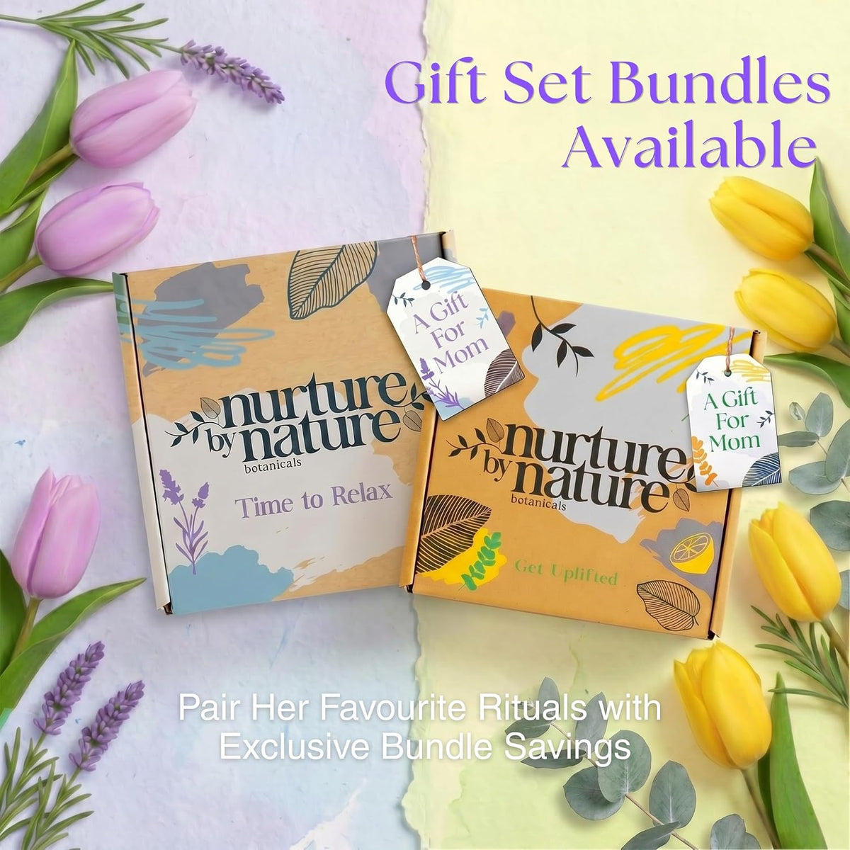 Nurture by Nature At-Home Spa Kit – 6-Piece Bath & Bedtime Ritual Set for Stress Relief and Better Sleep