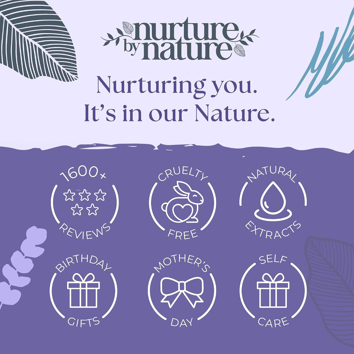 Nurture by Nature At-Home Spa Kit – 6-Piece Bath & Bedtime Ritual Set for Stress Relief and Better Sleep