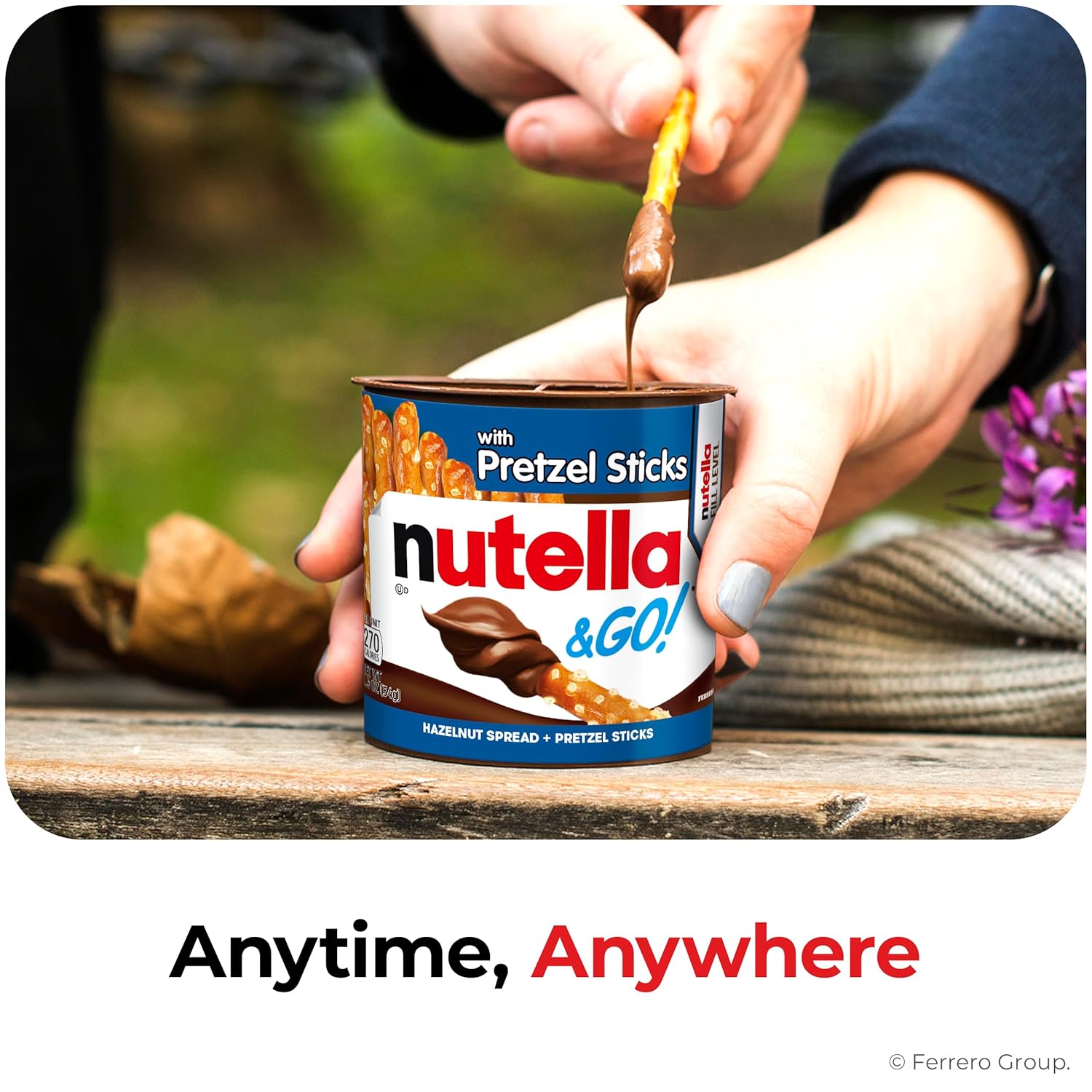 Nutella & GO! Hazelnut Spread with Pretzel Sticks – Desk Drawer Snack for Office Workdays, 10 Single-Serve Cups