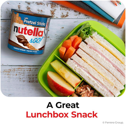 Nutella & GO! Hazelnut Spread with Pretzel Sticks – Desk Drawer Snack for Office Workdays, 10 Single-Serve Cups