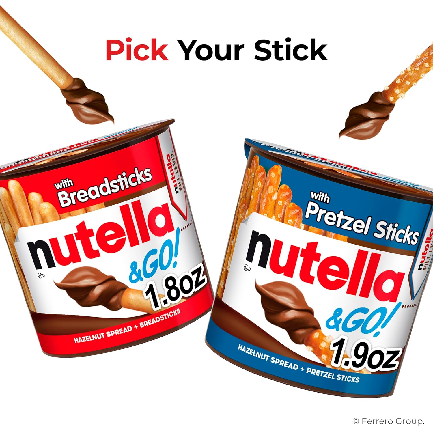 Nutella & GO! Snack Cups 4-Pack – Lunchbox Treat for Kids, Pre-Portioned Hazelnut Spread with Breadsticks