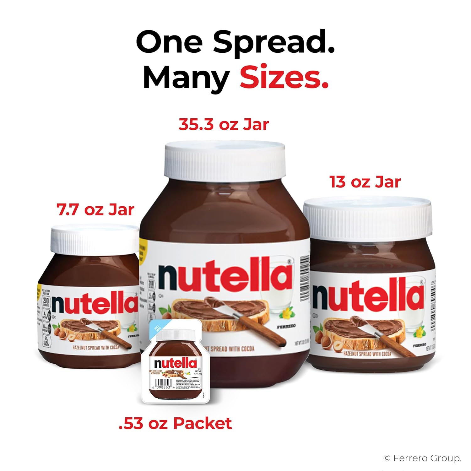 Nutella Hazelnut Spread with Cocoa – Holiday Gift Basket Staple for Family Gifting, 26.5 oz Jar