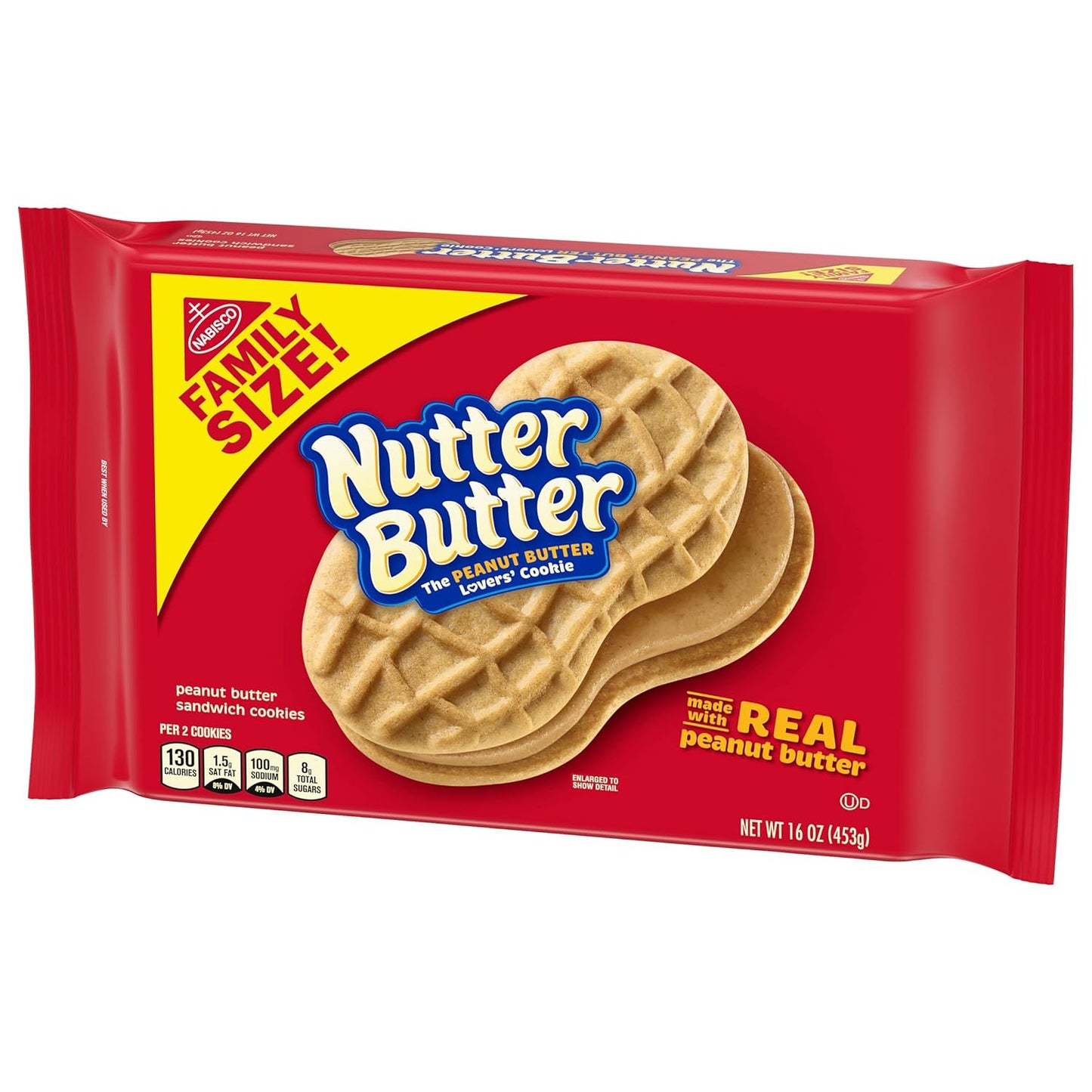 Nutter Butter Family Size Peanut Butter Sandwich Cookies, 16 oz – Portable Road Trip Snack for the Car