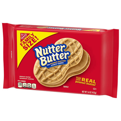 Nutter Butter Family Size Peanut Butter Sandwich Cookies, 16 oz – Portable Road Trip Snack for the Car