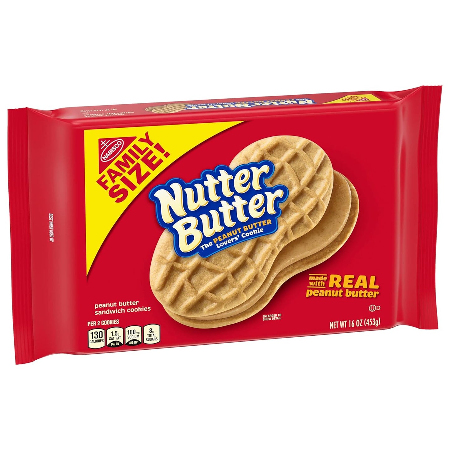 Nutter Butter Family Size Peanut Butter Sandwich Cookies, 16 oz – Portable Road Trip Snack for the Car