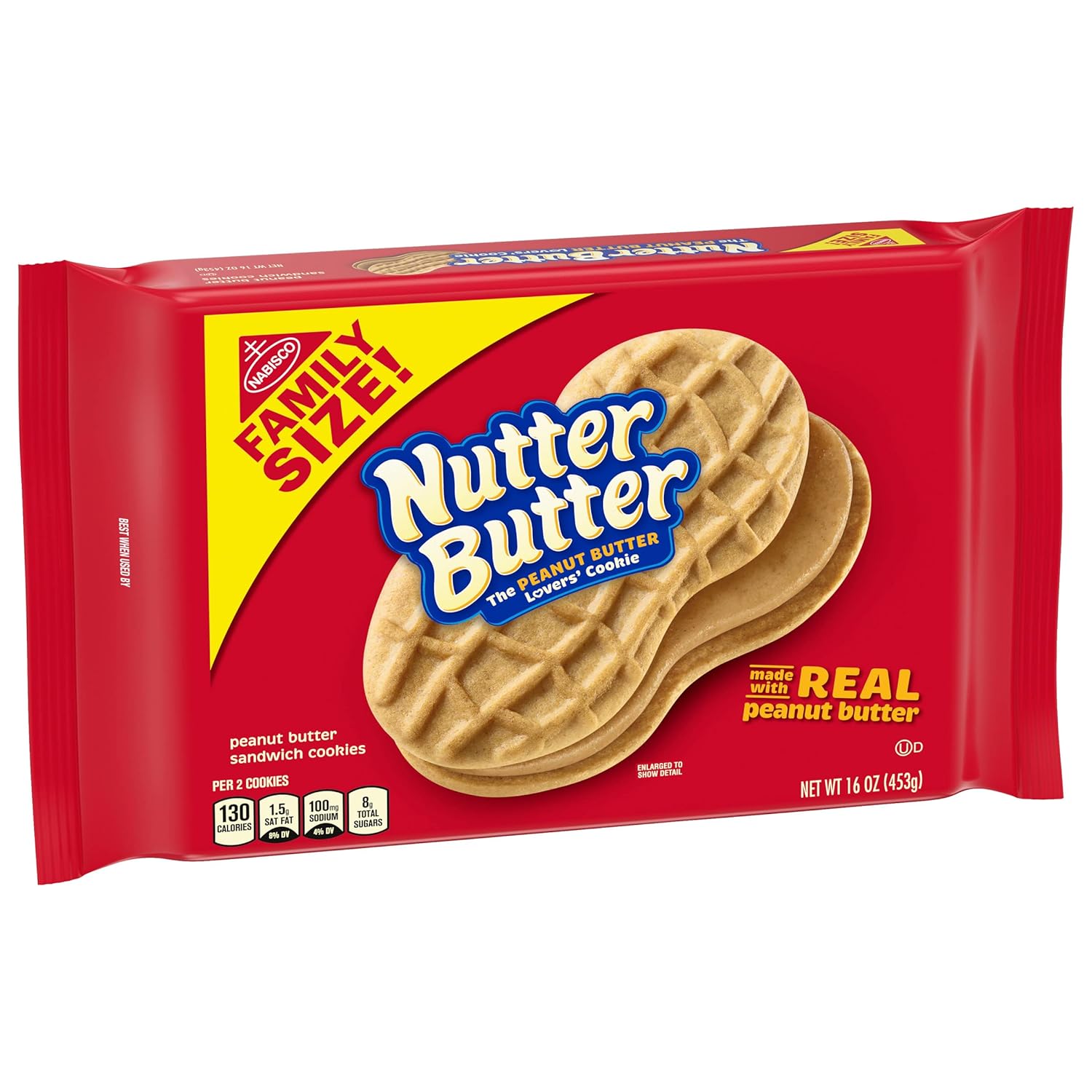 Nutter Butter Family Size Peanut Butter Sandwich Cookies, 16 oz – Portable Road Trip Snack for the Car