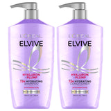 L'Oreal Paris Elvive Hyaluron Plump Shampoo and Conditioner Set – Boutique-Inspired Hydration Duo for Dry Hair, Cherry Blossom Scent