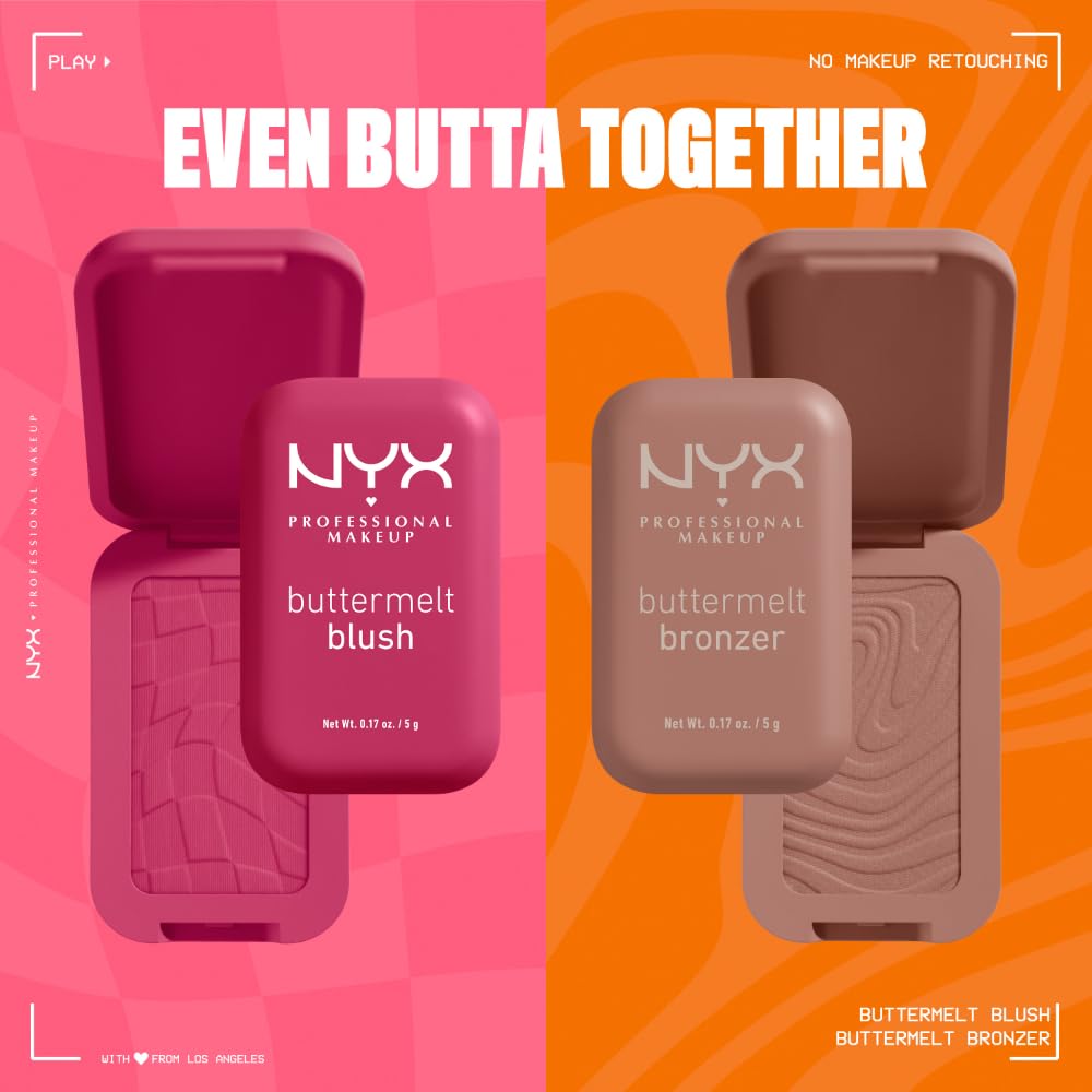 NYX Professional Makeup Buttermelt Powder Blush - Self-Care Ritual Blush with Nourishing Mango Almond Shea Butters