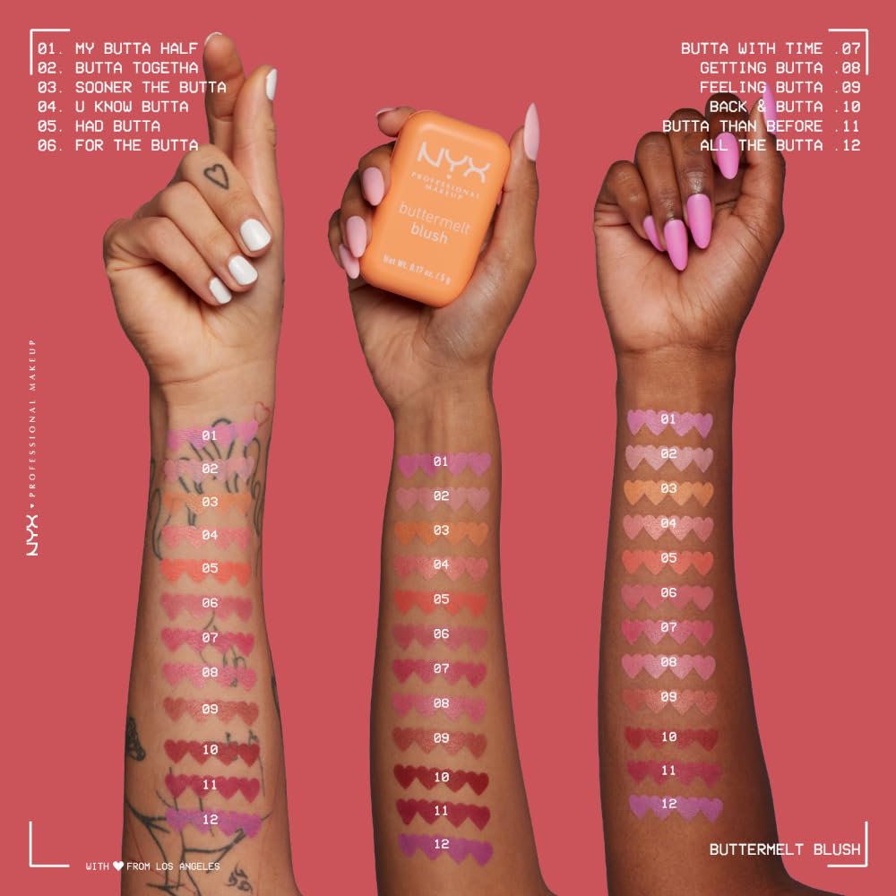NYX Professional Makeup Buttermelt Powder Blush - Self-Care Ritual Blush with Nourishing Mango Almond Shea Butters