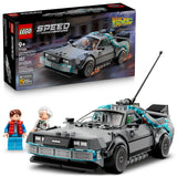 LEGO Speed Champions Time Machine 77256 – Memorable Valentine's Day and Housewarming Gift for Nostalgia Lovers, Includes Two Minifigures and Dual Build