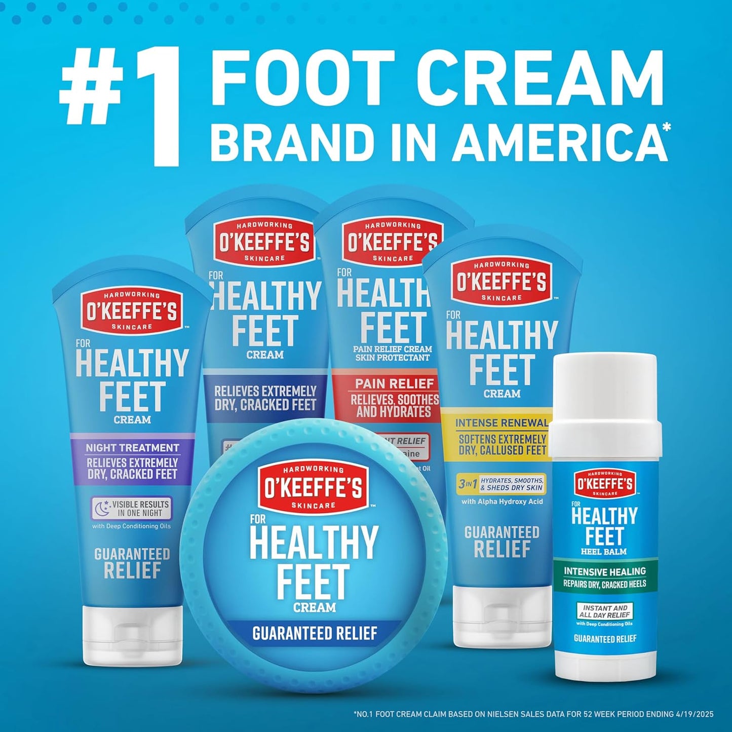 O'Keeffe's Healthy Feet Intense Renewal Cream with Urea & AHA – Pre-Hike and Pre-Event Foot Softener for Callused, Tough Soles, 3 oz Tube