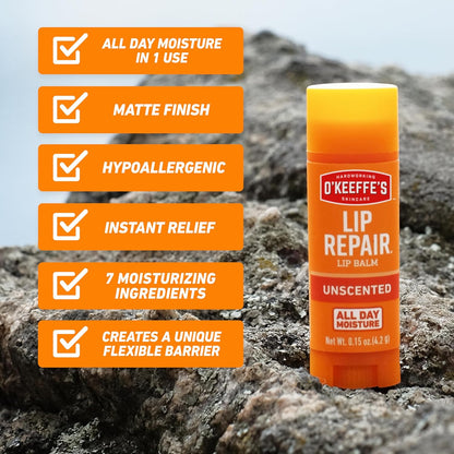 O'Keeffe's Lip Repair Stick - Bathroom Counter Moisturizer for the Morning Self-Care Routine