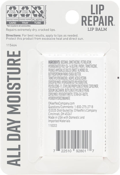 O'Keeffe's Lip Repair Stick - Bathroom Counter Moisturizer for the Morning Self-Care Routine