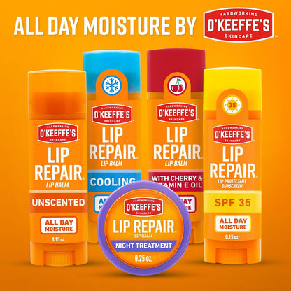 O'Keeffe's Lip Repair Stick – Self Care Essential for Bathroom Vanity, Hypoallergenic Daily Lip Treatment, Twin Pack