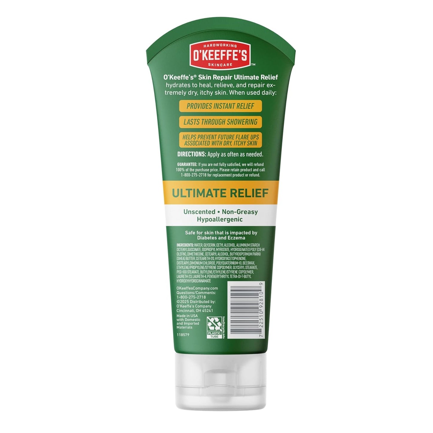 O'Keeffe's Ultimate Relief Cream – Practical Get Well Soon Gift for Chronically Dry Hands, 7oz
